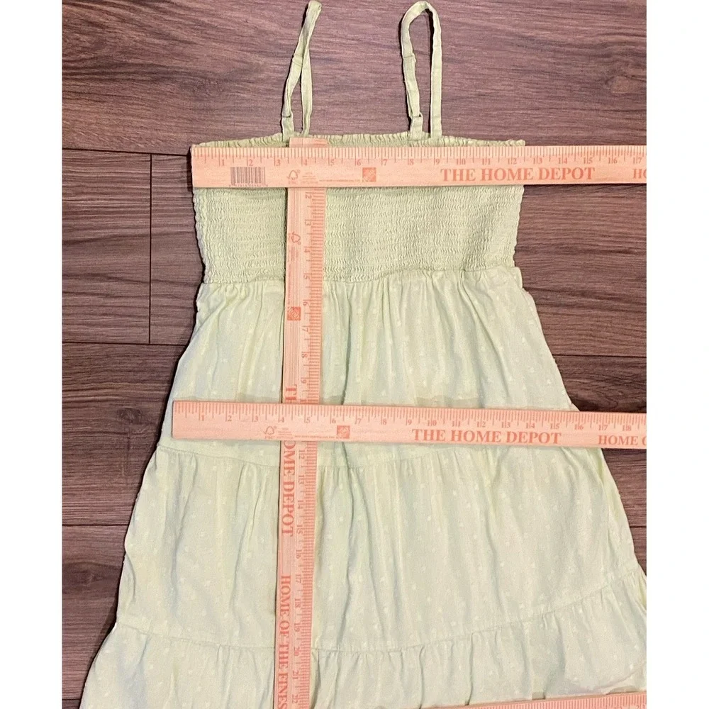 Old Navy Sundress 10-13 Girl Green Runch Top Seersucker Strap‎ Babydoll Peasant